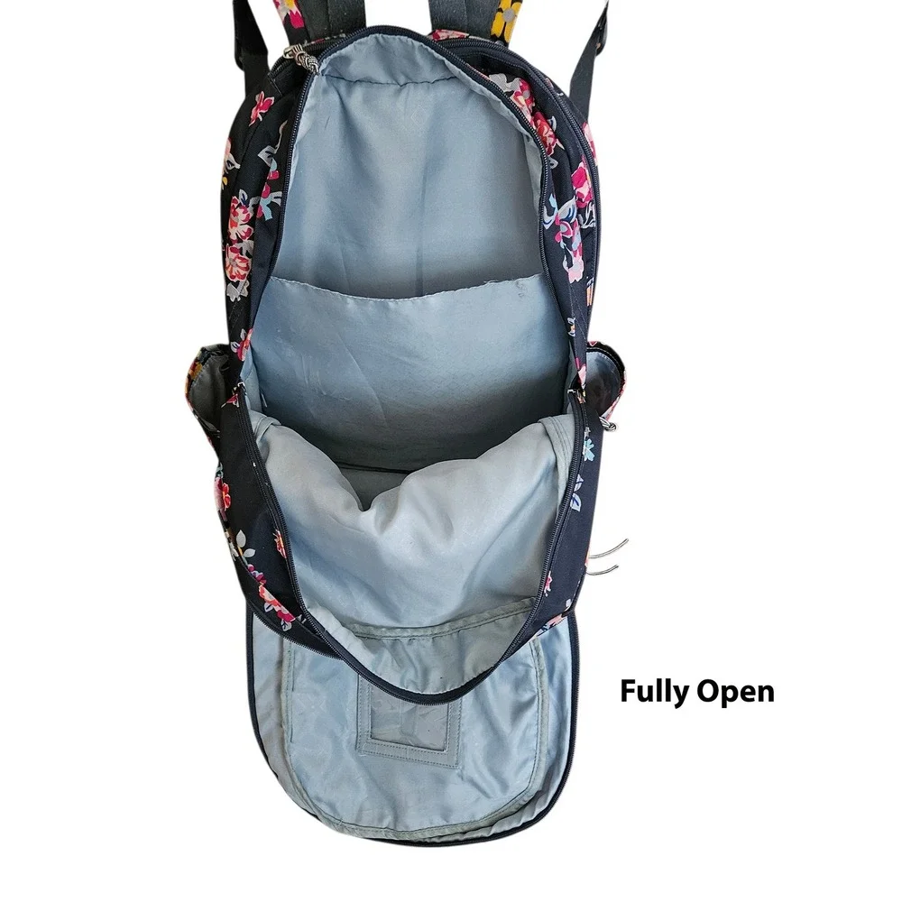 Vera Bradley Lighten Up Grand Backpack Tossed Posies Computer/Travel/School